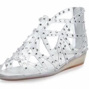 Stuart Weitzman Glogladius Jelly Wedge, Sz 37, worn once